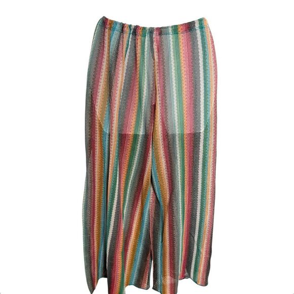 BECA Multicolor Striped Knit Wide-Leg Pants Size 14/16 - Picture 8 of 9
